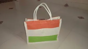 Tricolour Jute Gift Bags MOQ 10
