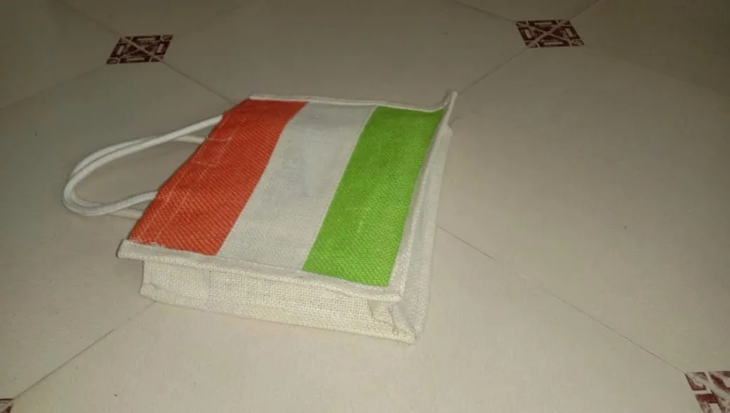 Tricolour Jute Gift Bags MOQ 10