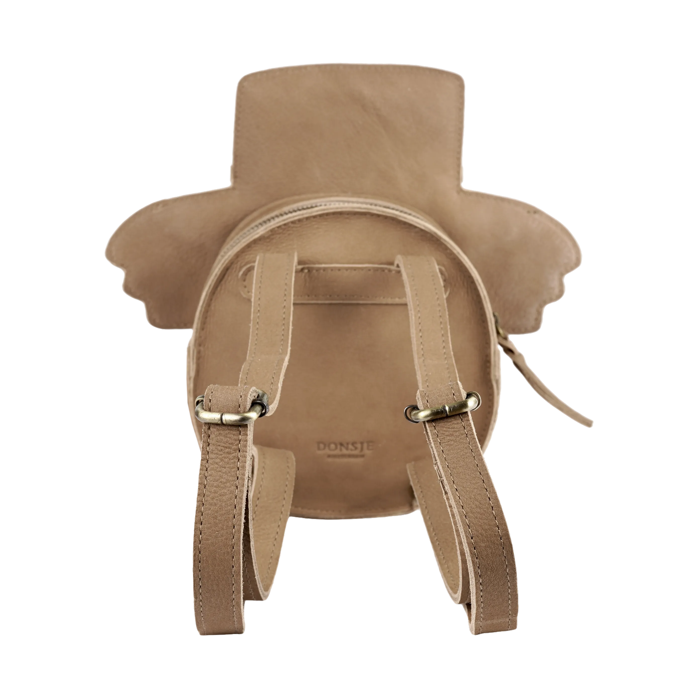 Unisex Brown Leather Bear Backpack
