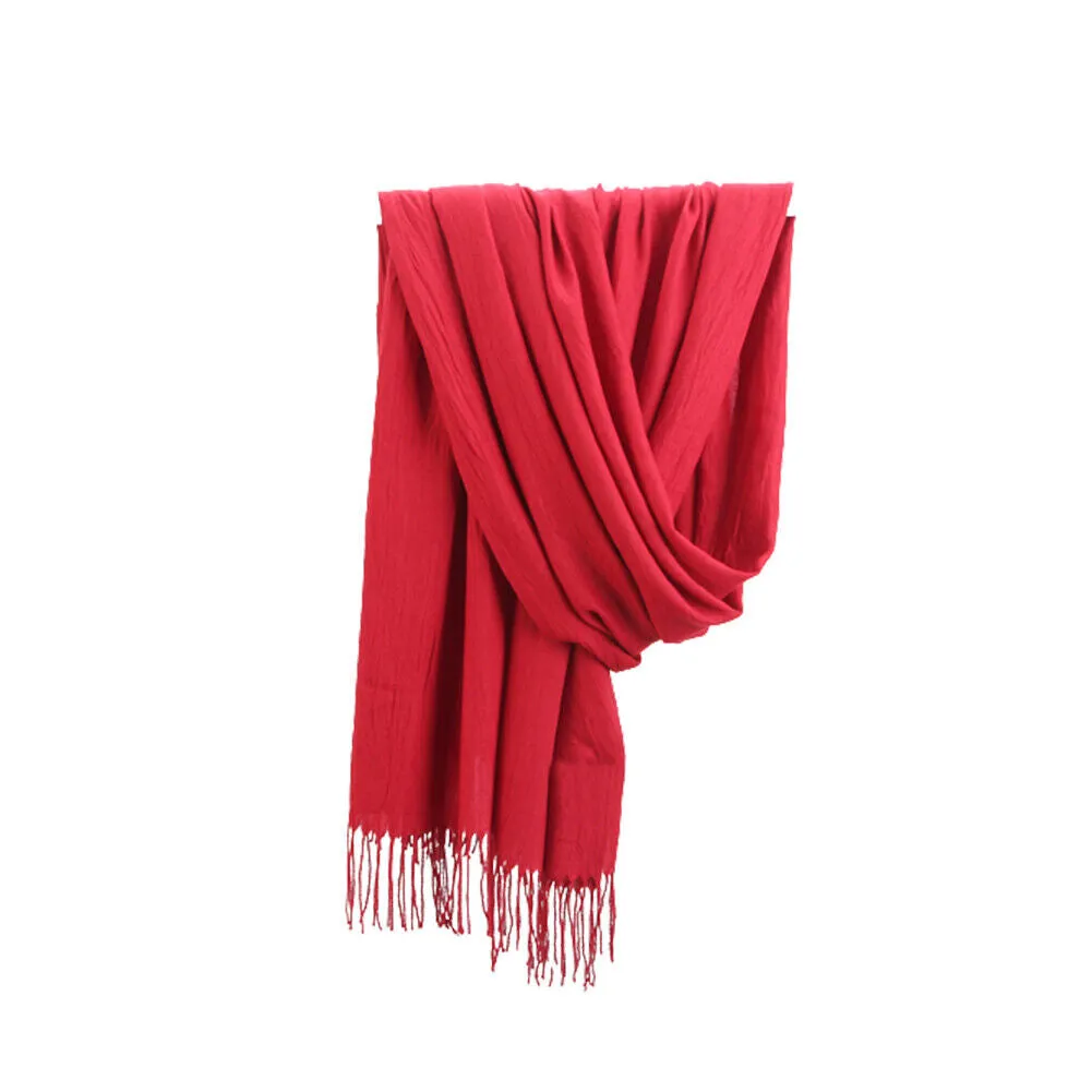 US Oversize Cashmere Scotland Wool Shawl Wrap Solid Blanket Scarf 78.7x27.5''