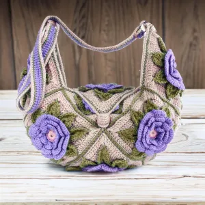 Vintage Floral Symphony Crossbody Bag