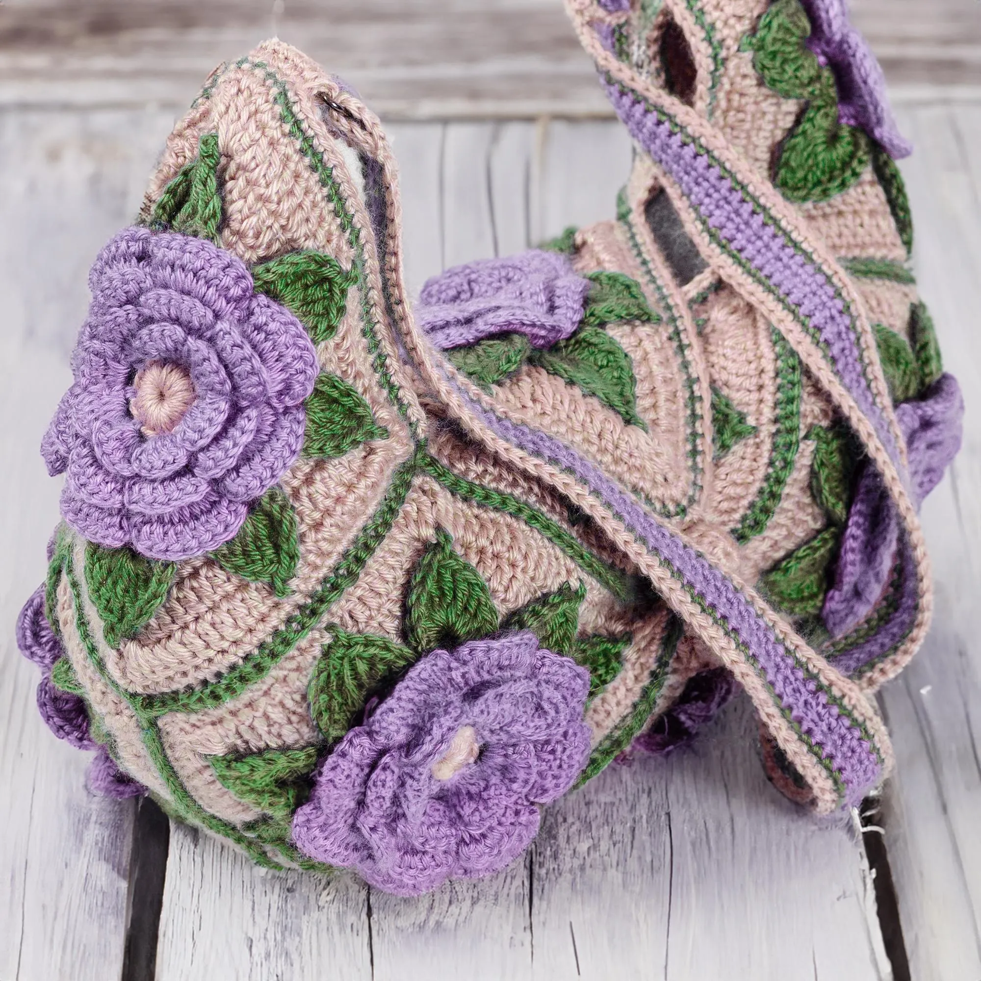 Vintage Floral Symphony Crossbody Bag