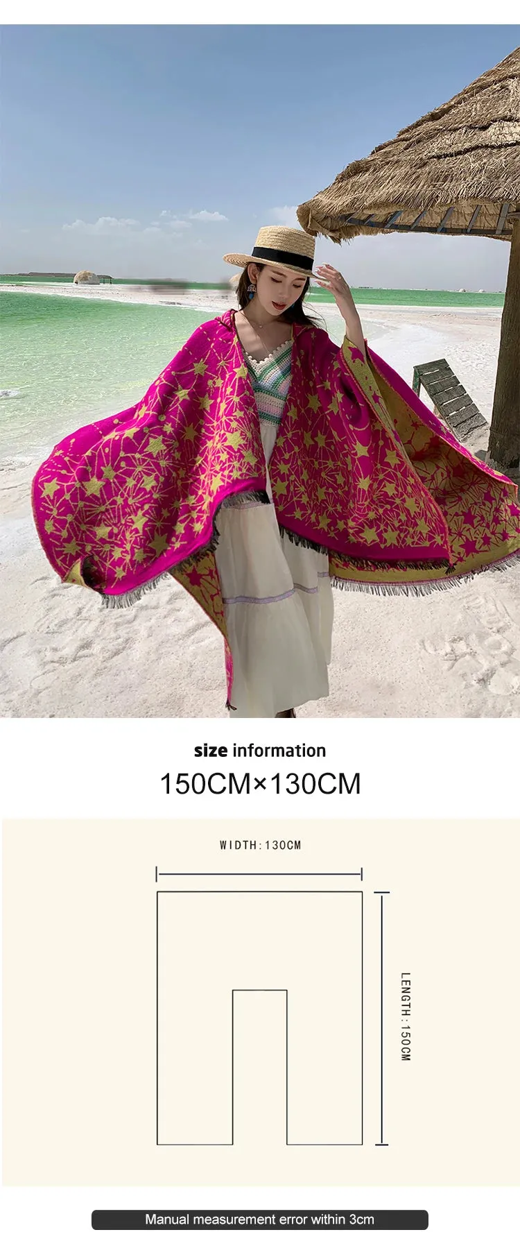 Vintage Knitted Cashmere Hooded Pashmina: Cozy Chic for Autumn & Winter