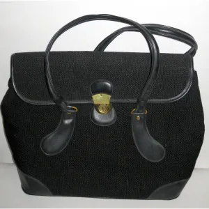 Vinyl Trimmed Lock Style Travelbag