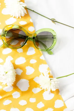 Weighted Oversize Chunky Circle Sunglasses