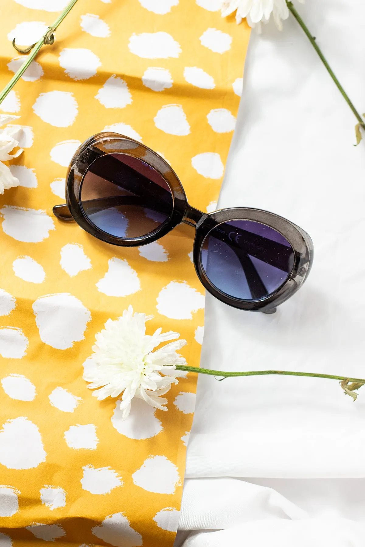 Weighted Oversize Chunky Circle Sunglasses