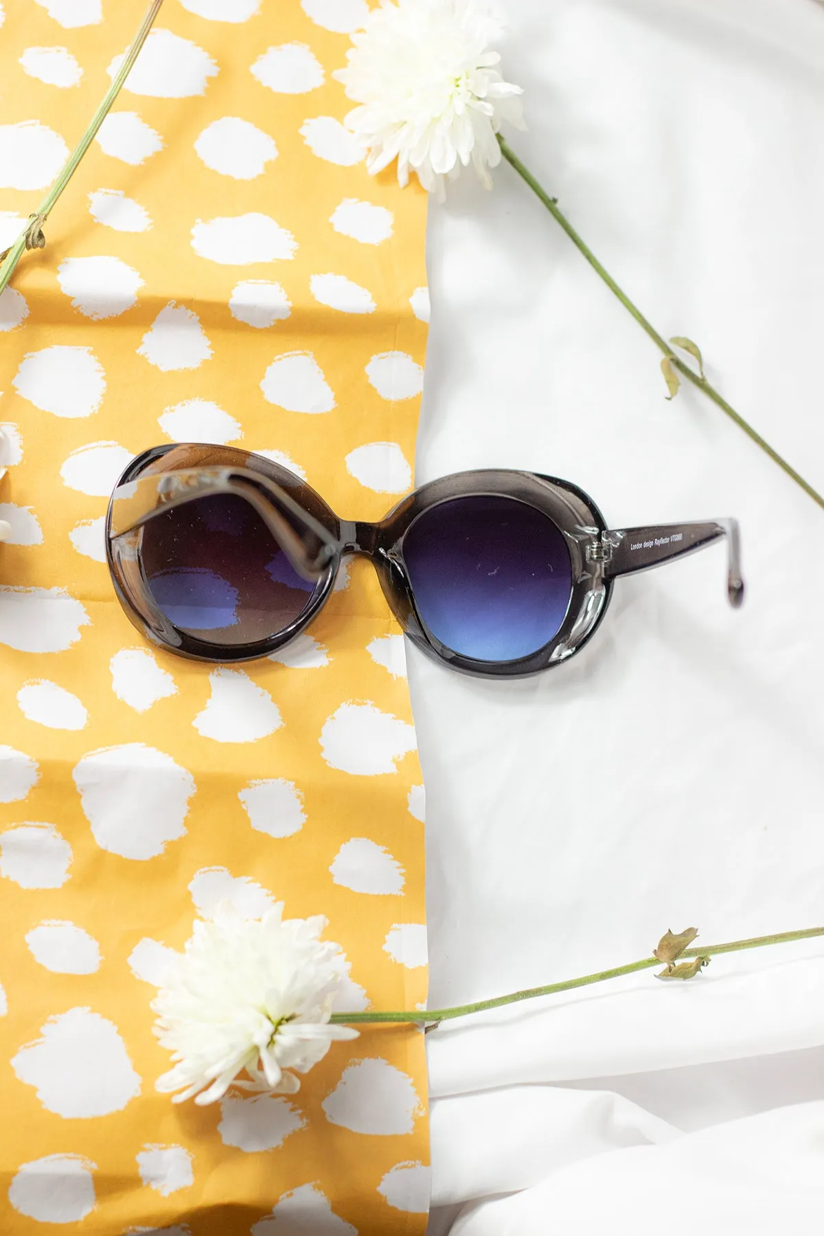 Weighted Oversize Chunky Circle Sunglasses