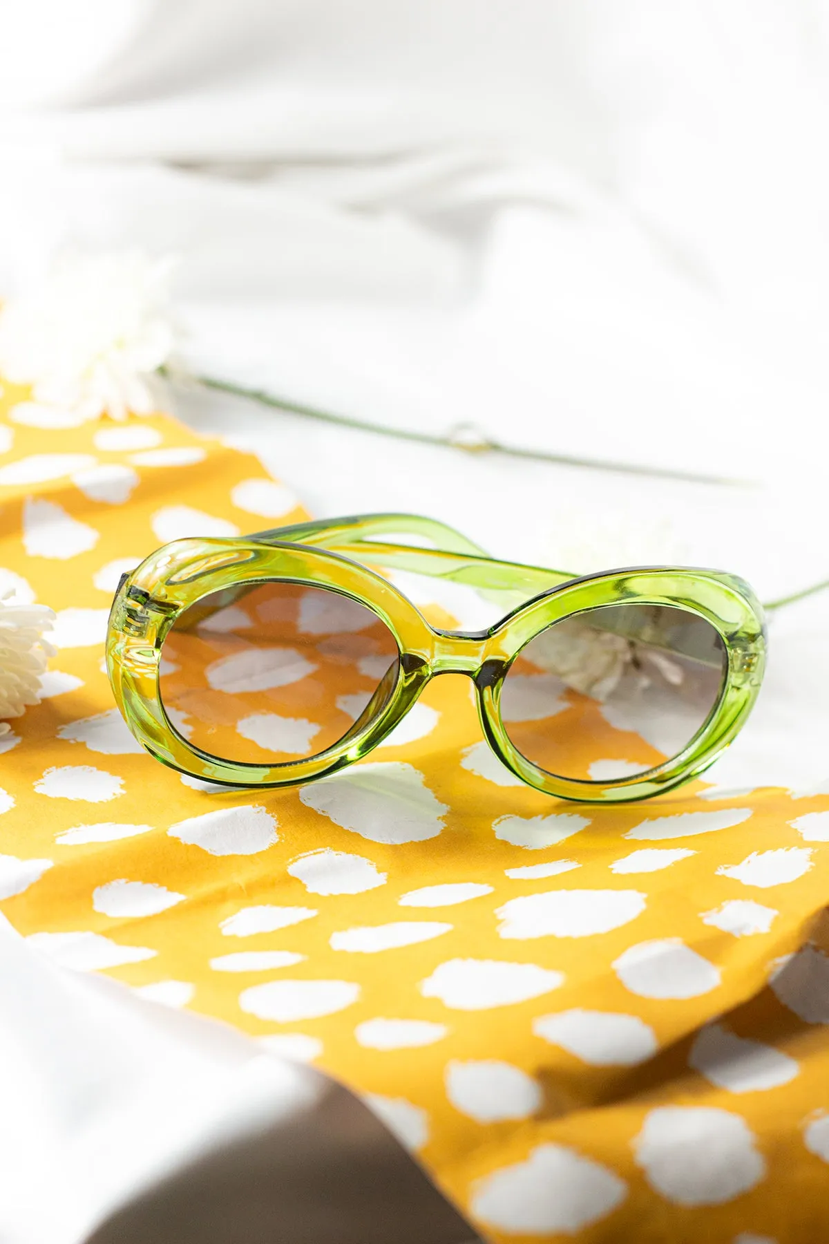 Weighted Oversize Chunky Circle Sunglasses