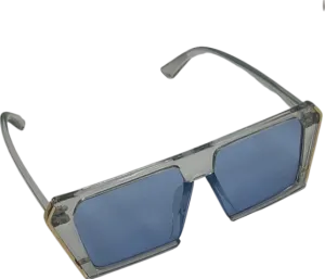 White Oversized Square Plastic Framed Glasses In Case One Size