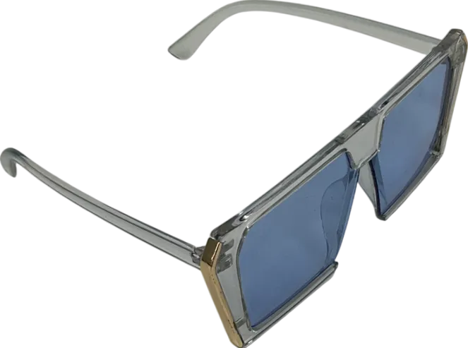 White Oversized Square Plastic Framed Glasses In Case One Size