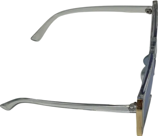 White Oversized Square Plastic Framed Glasses In Case One Size