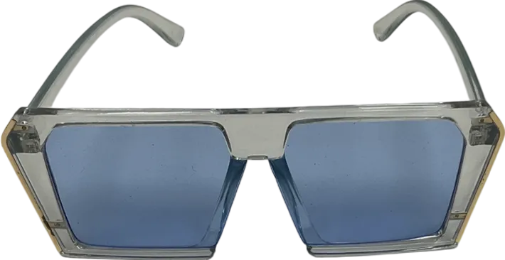 White Oversized Square Plastic Framed Glasses In Case One Size
