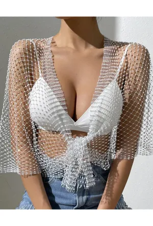 White Rhinestone Shawl