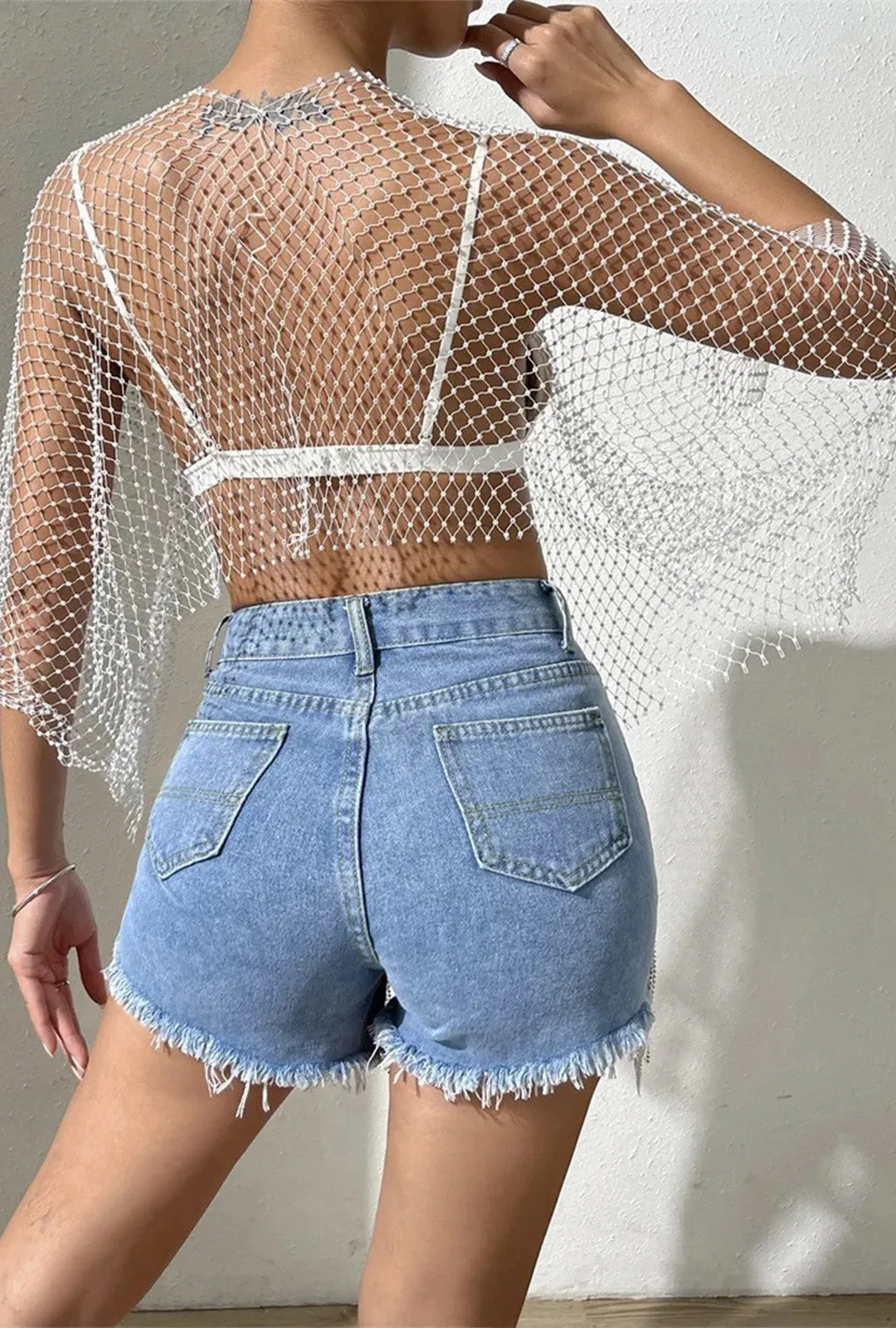 White Rhinestone Shawl
