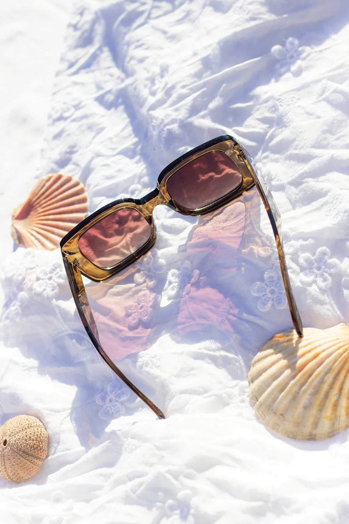 Wide Chunky Rectangle Sunglasses