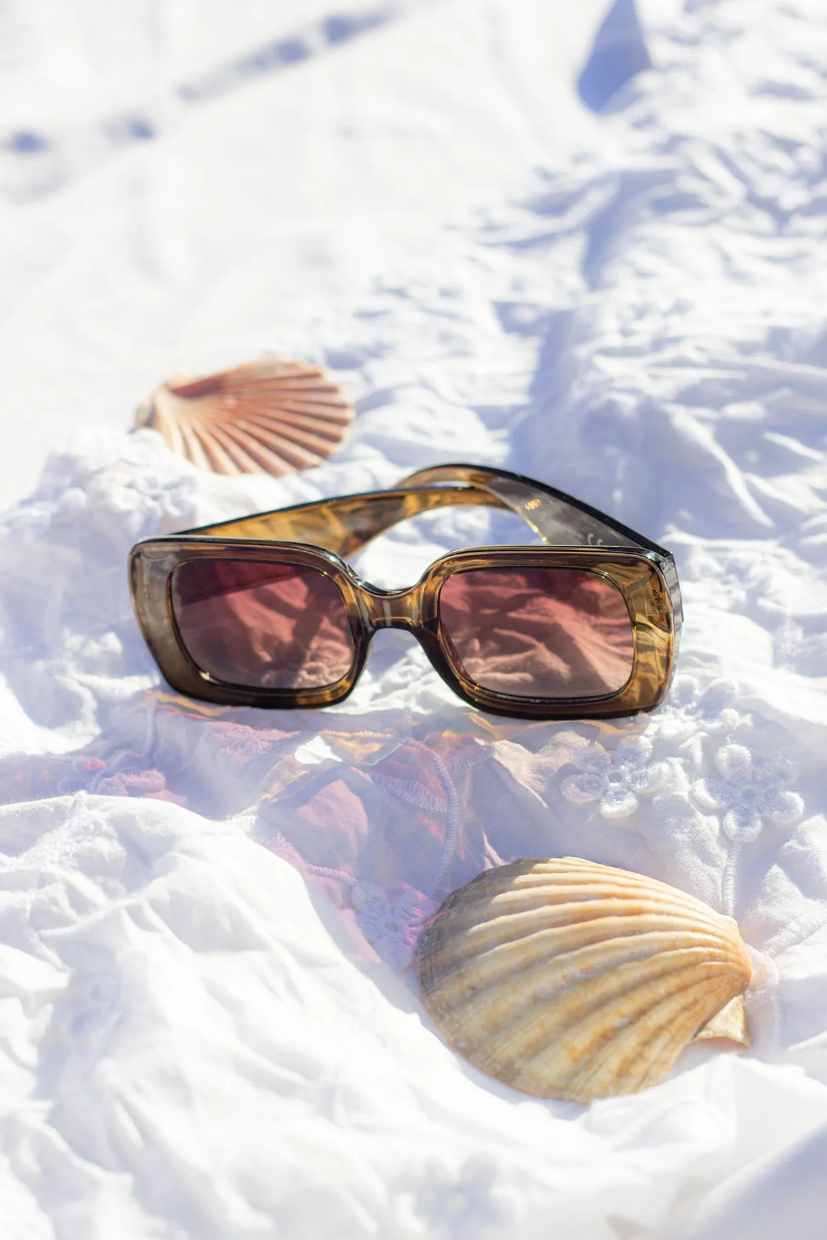 Wide Chunky Rectangle Sunglasses