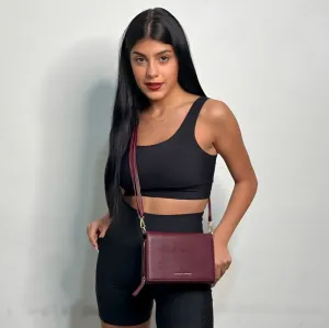 Wine Red Cross-Body Wallet Bag