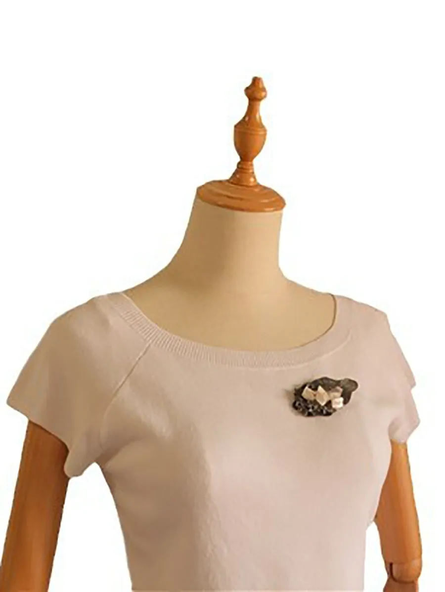 Women Vintage Alloy Flower Shell Sweater Necklace