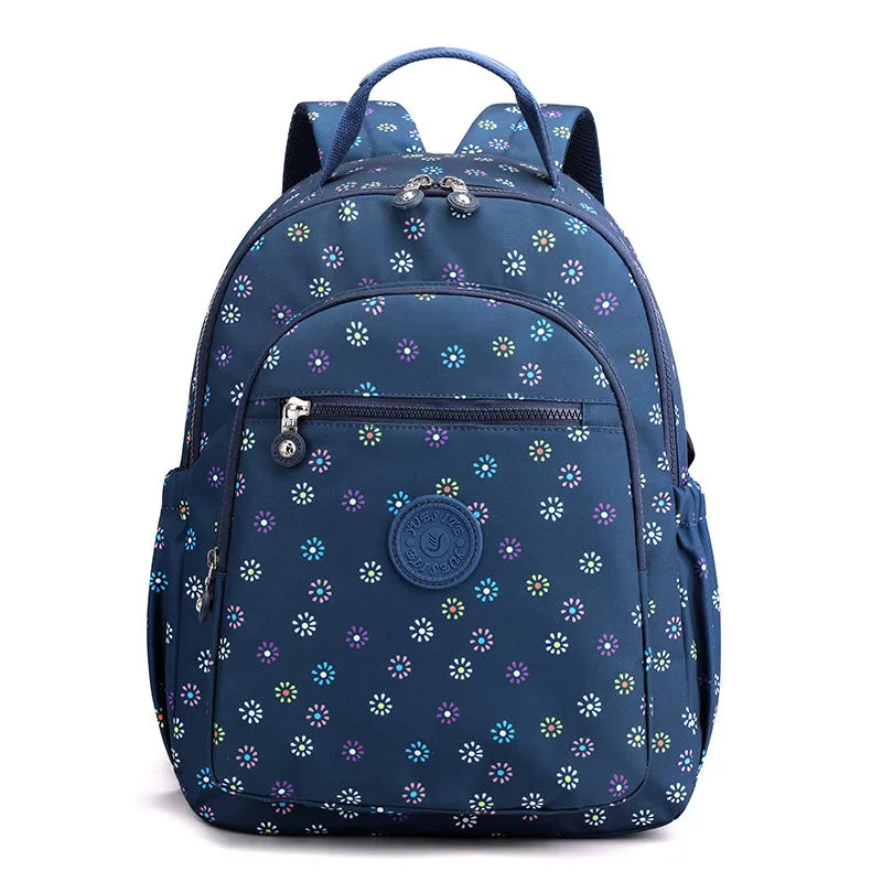 Women's Cool Stylish Nylon Flower Cloth Backpacks