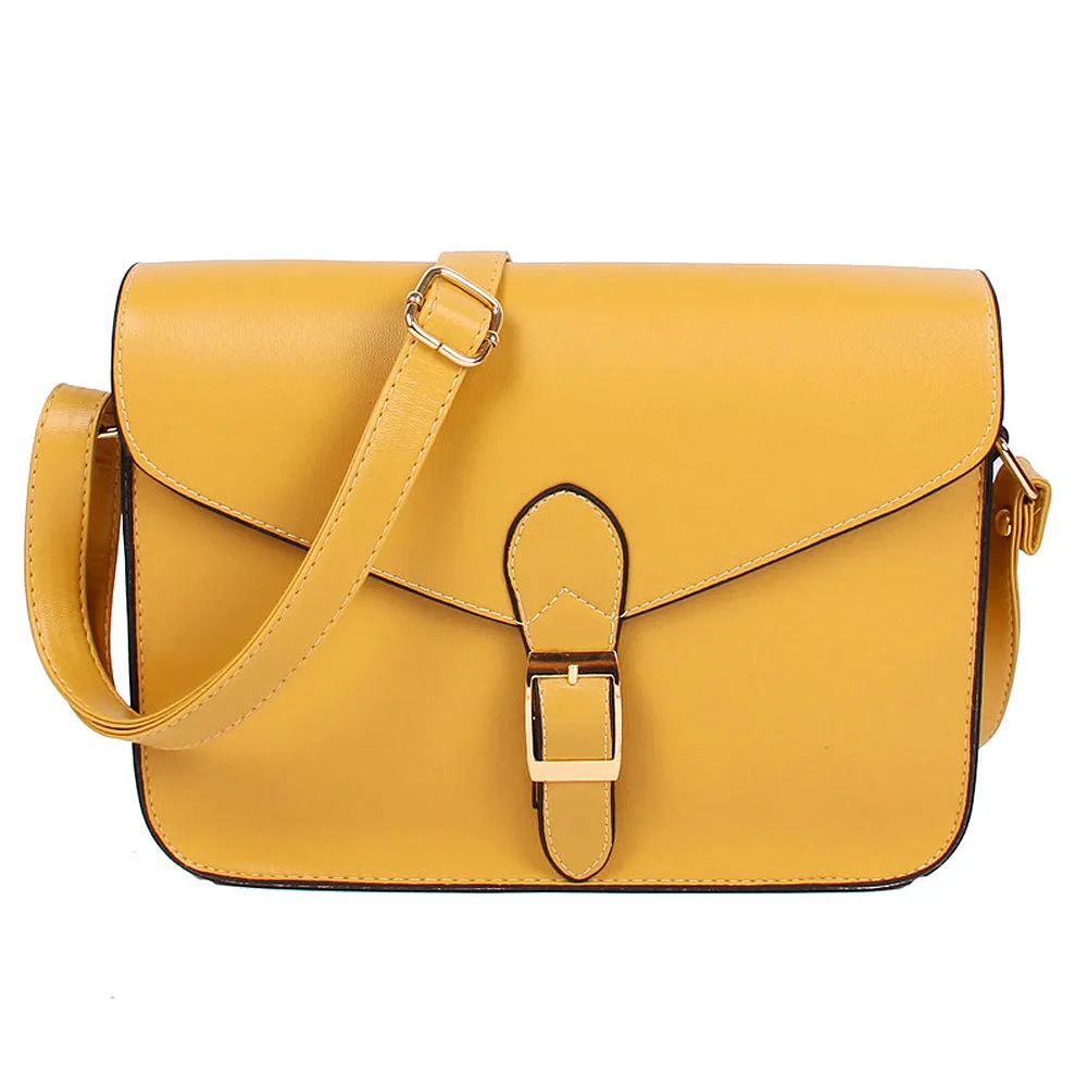 Women's handbag messenger bag preppy style vintage envelope bag shoulder bag high quality briefcase yellow