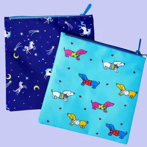Yumbox Reusable Sandwich Bag - Set of 2 - Unicorns & Woof!