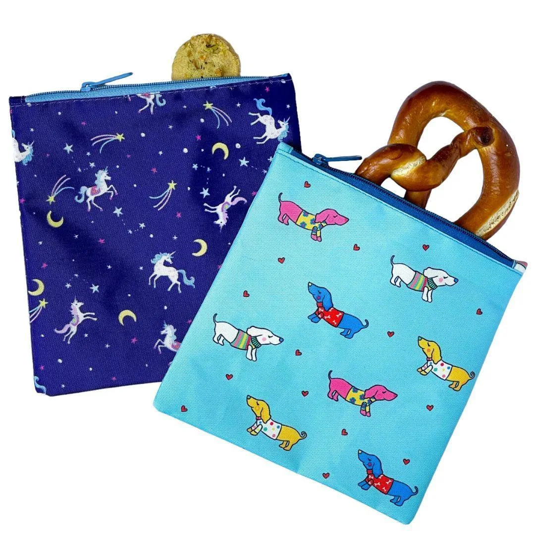 Yumbox Reusable Sandwich Bag - Set of 2 - Unicorns & Woof!