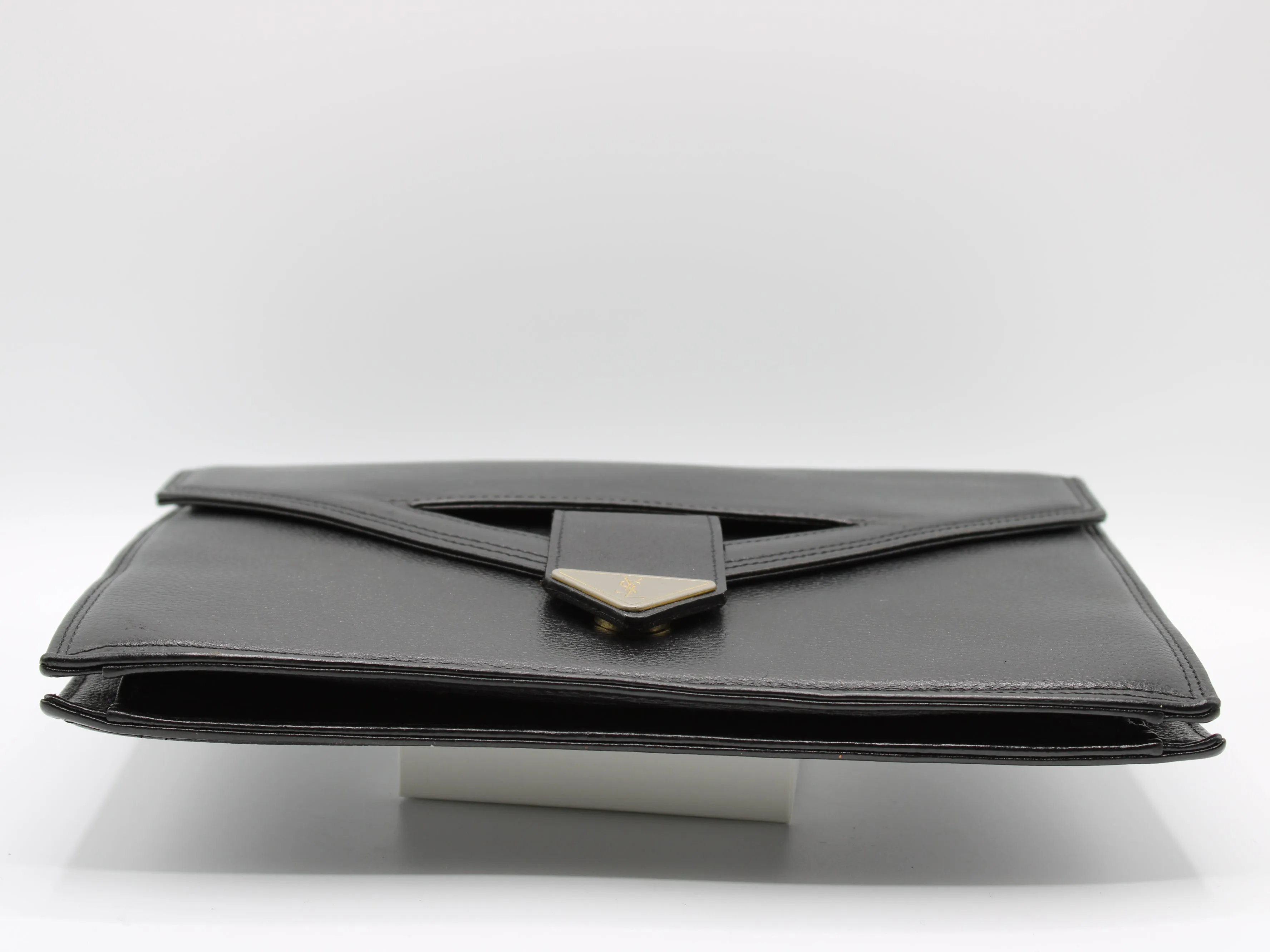 Yves Saint Laurent Belle de Jour Black Leather Clutch Bag Vintage