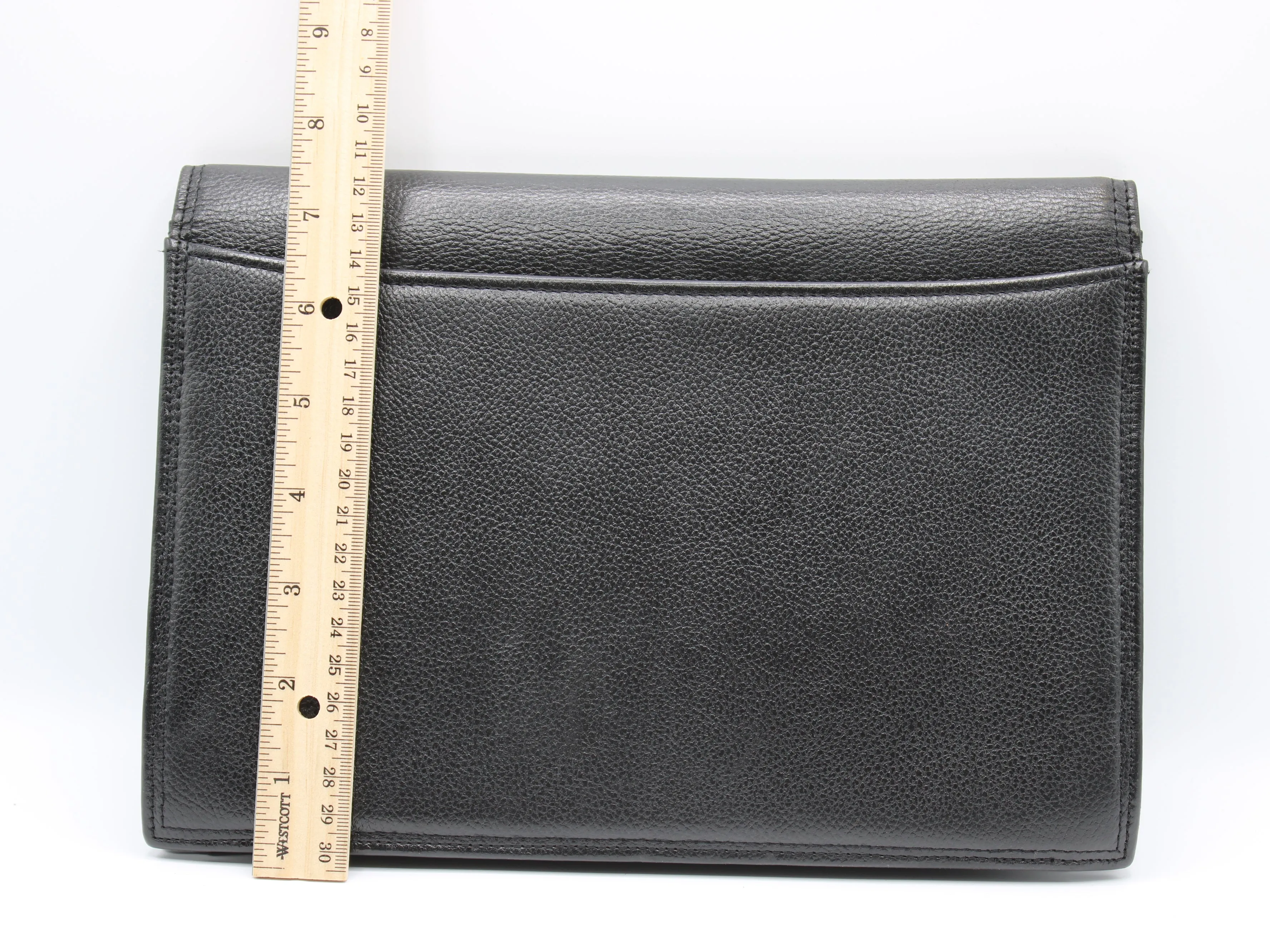 Yves Saint Laurent Belle de Jour Black Leather Clutch Bag Vintage
