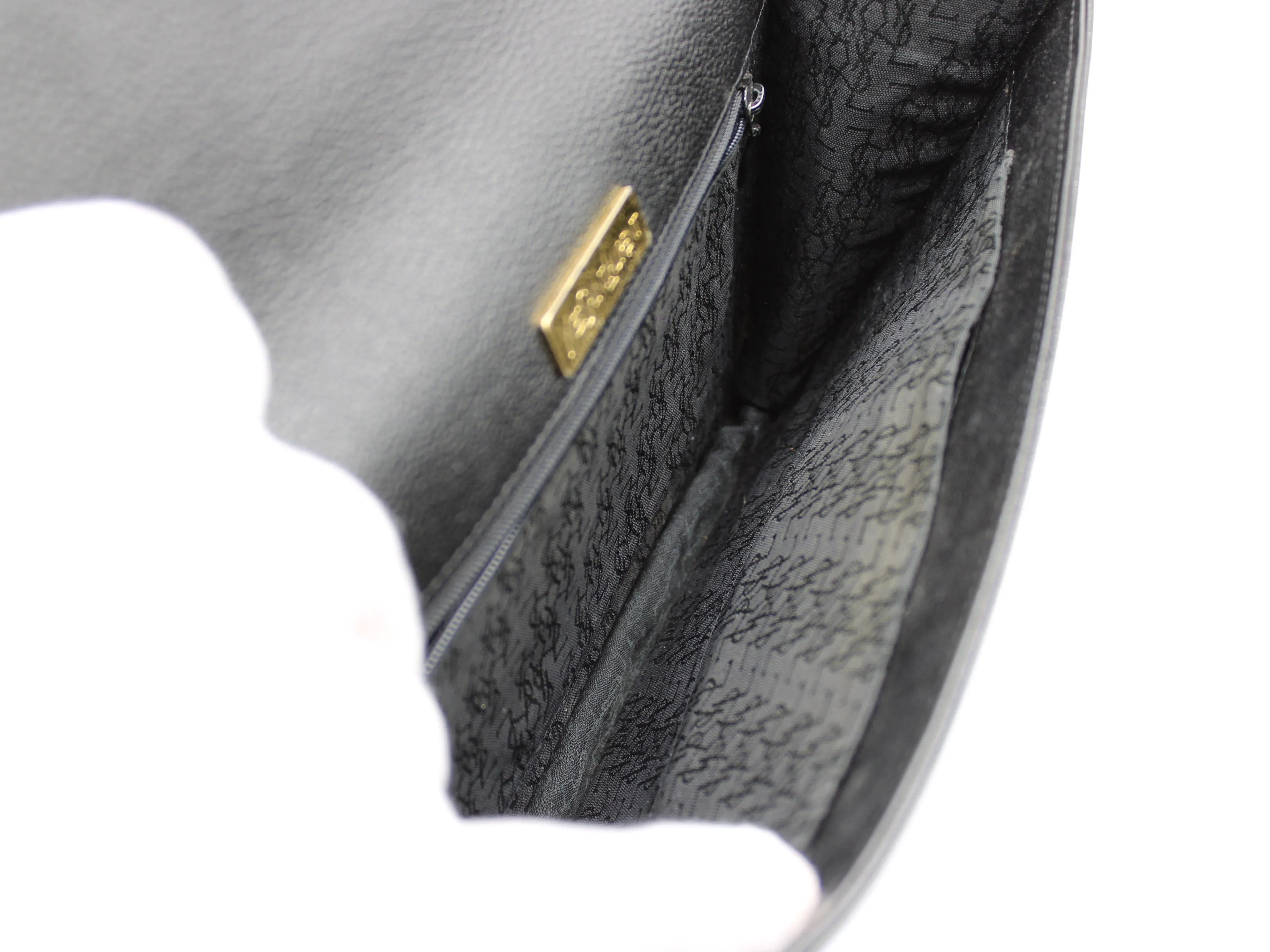 Yves Saint Laurent Belle de Jour Black Leather Clutch Bag Vintage