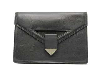 Yves Saint Laurent Belle de Jour Black Leather Clutch Bag Vintage