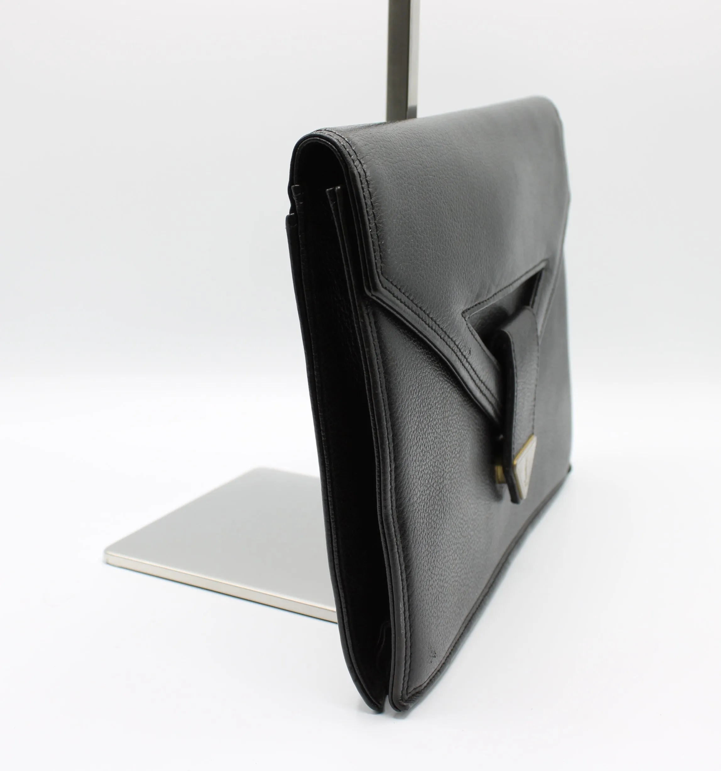 Yves Saint Laurent Belle de Jour Black Leather Clutch Bag Vintage