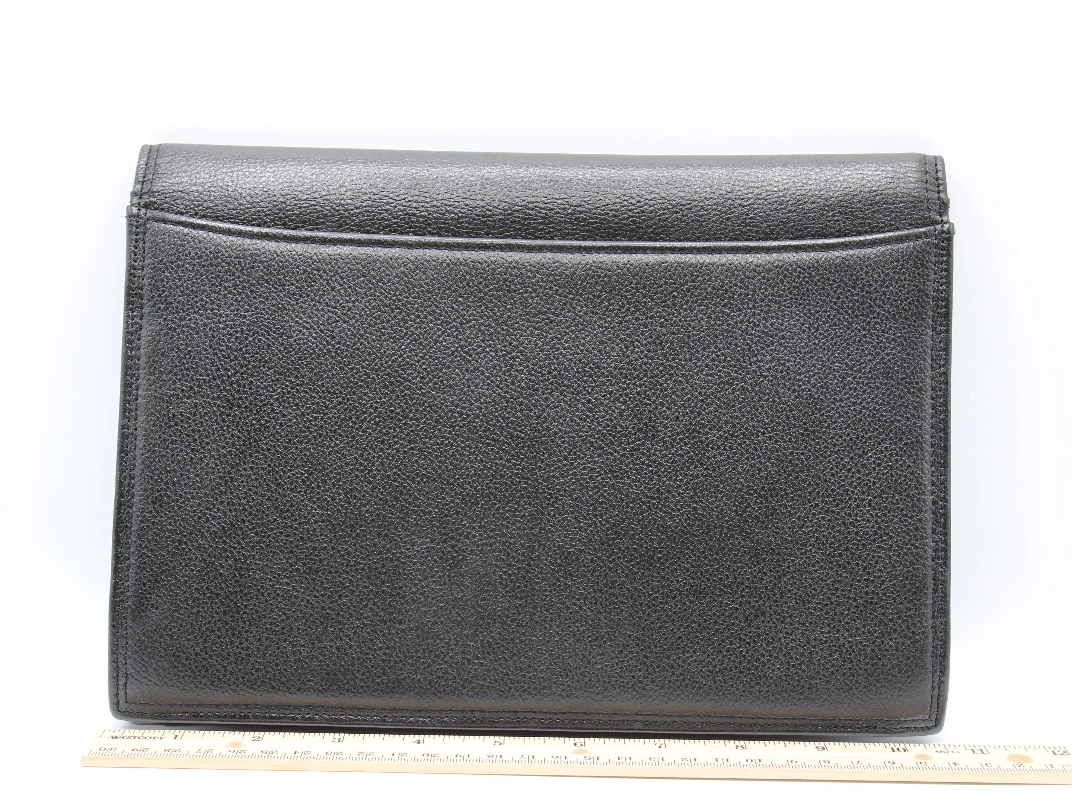 Yves Saint Laurent Belle de Jour Black Leather Clutch Bag Vintage