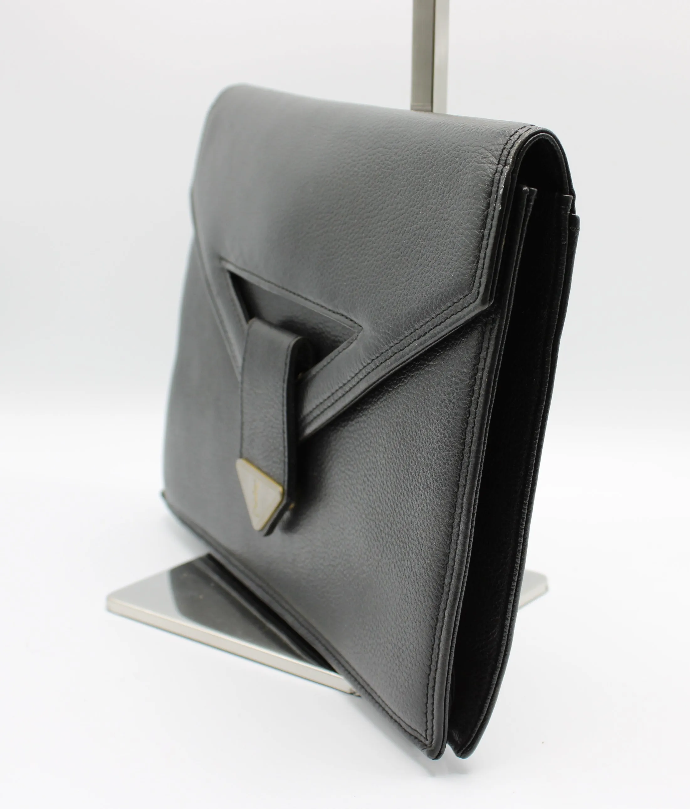Yves Saint Laurent Belle de Jour Black Leather Clutch Bag Vintage