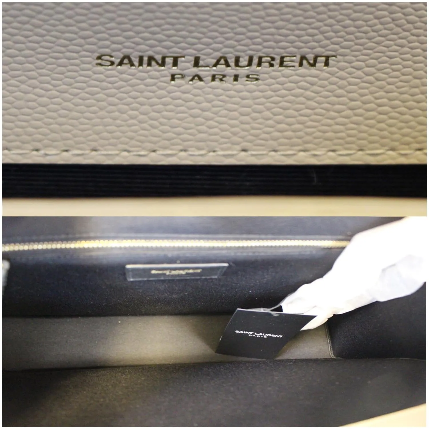 YVES SAINT LAURENT Envelope Large Matelasse Embossed Leather Shoulder Bag Nude