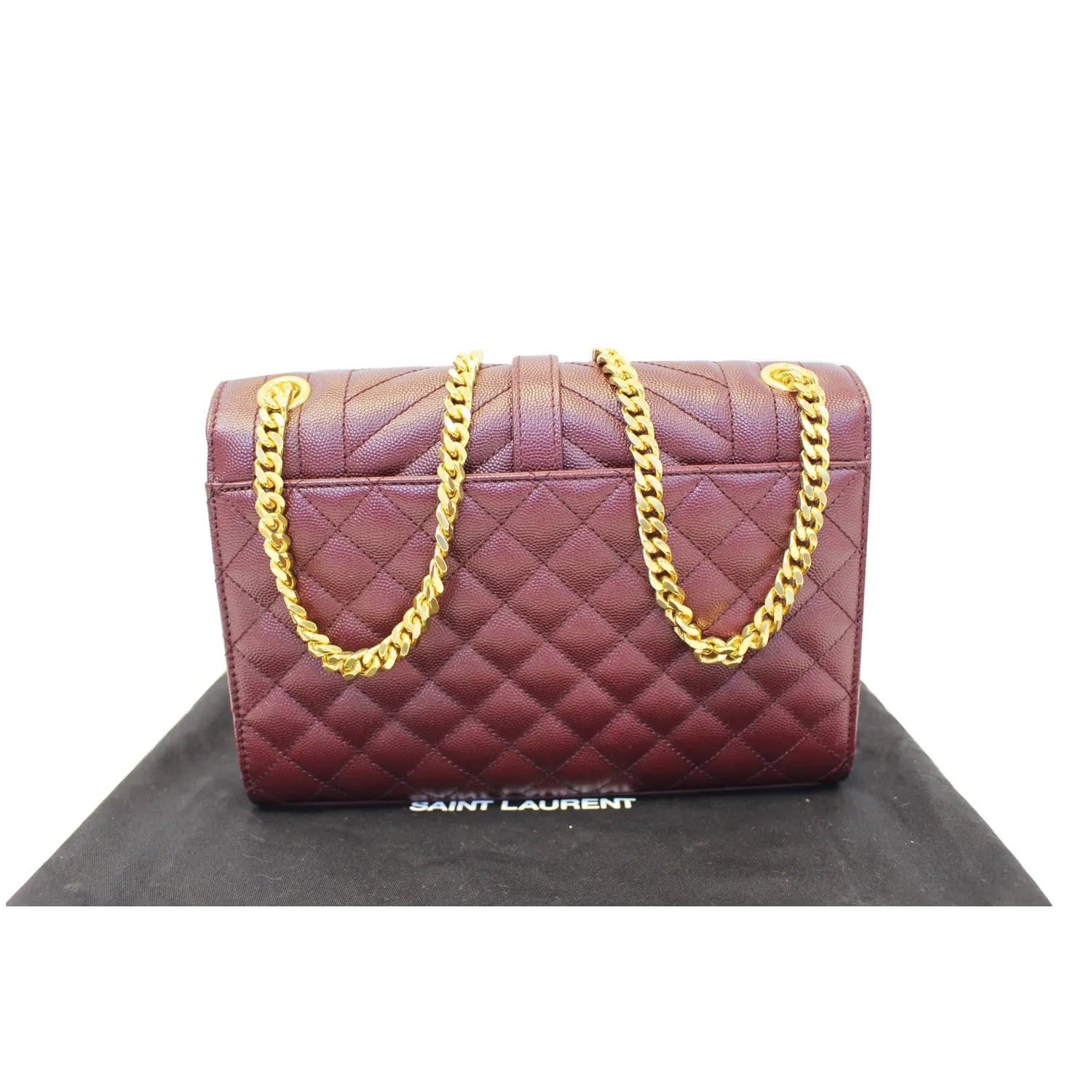 YVES Saint Laurent Envelope Medium Chain Shoulder Bag Burgundy