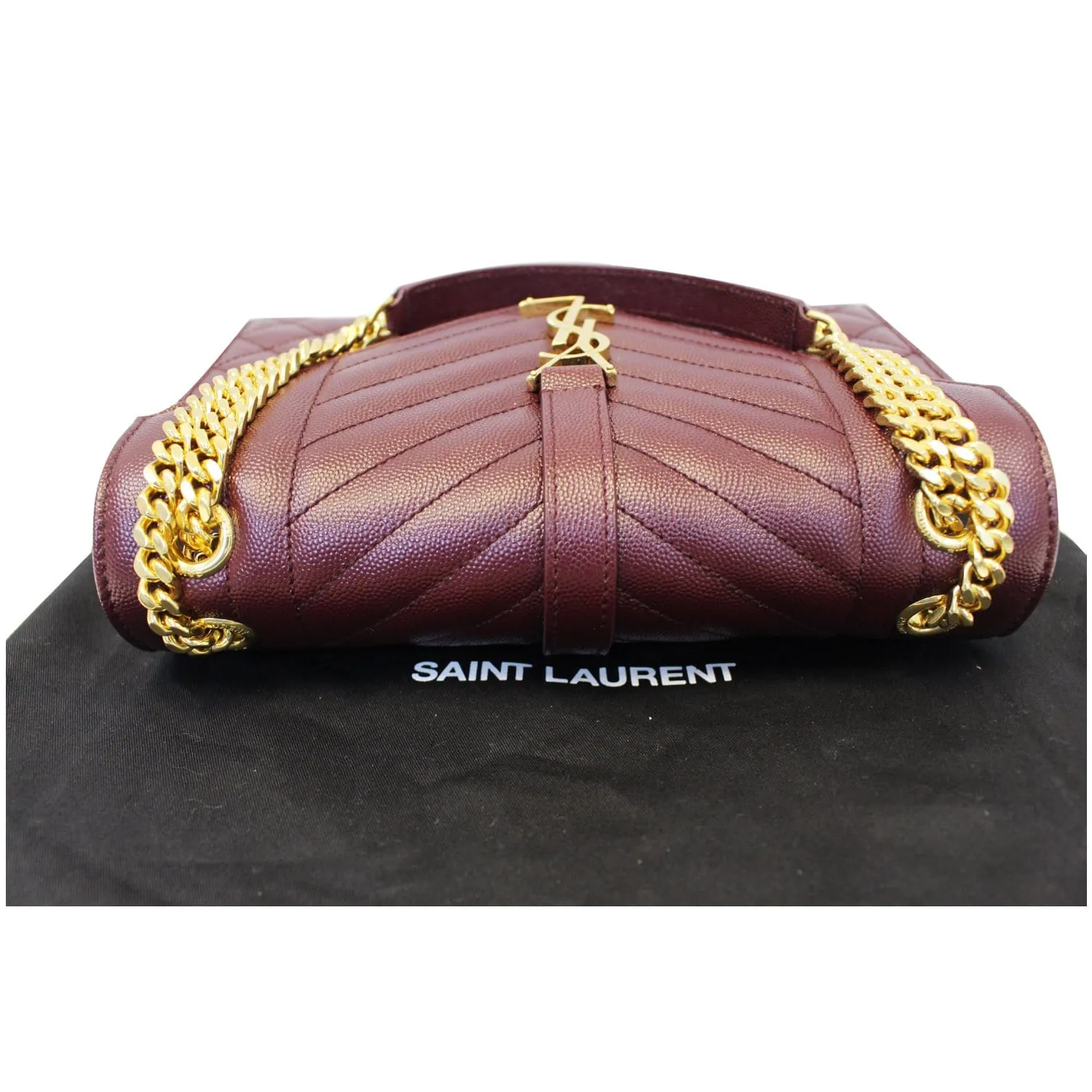 YVES Saint Laurent Envelope Medium Chain Shoulder Bag Burgundy