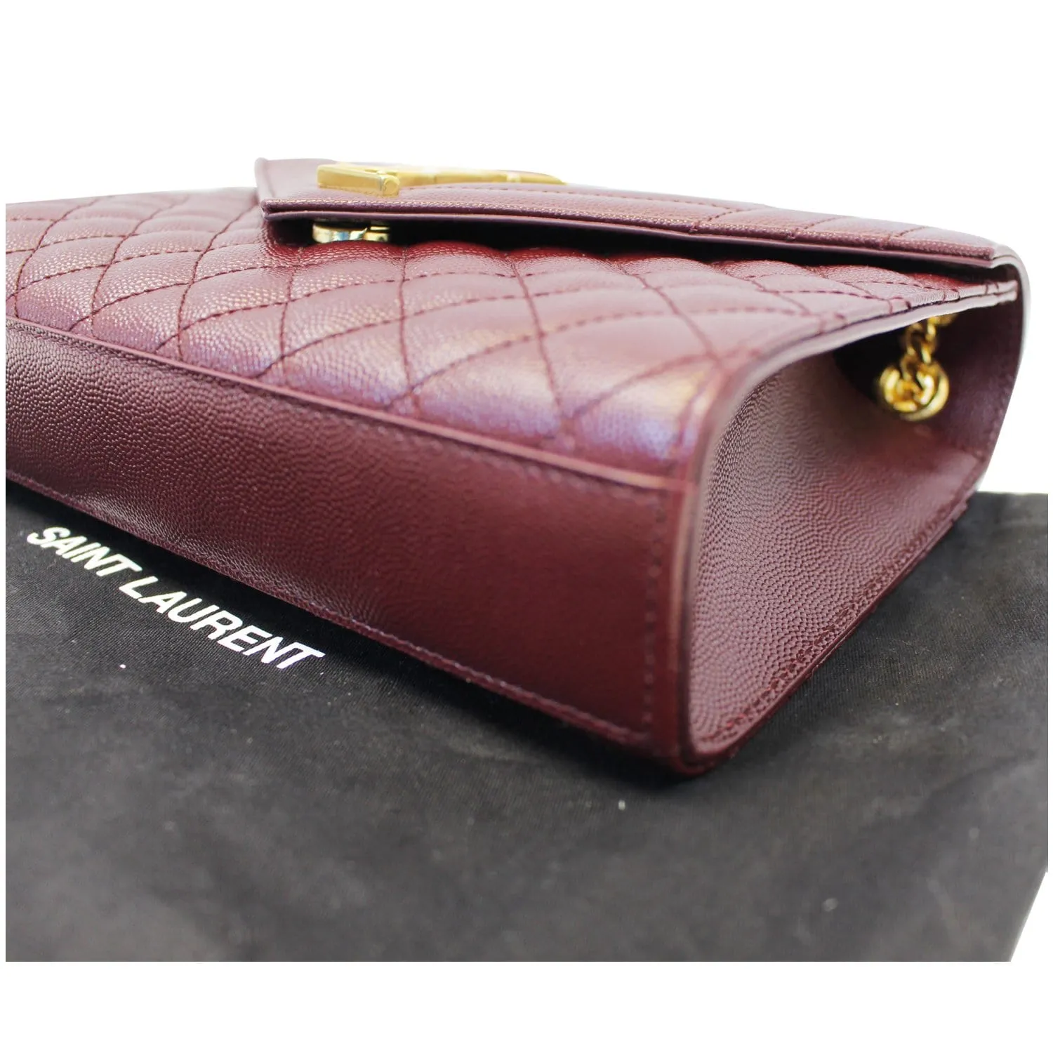 YVES Saint Laurent Envelope Medium Chain Shoulder Bag Burgundy
