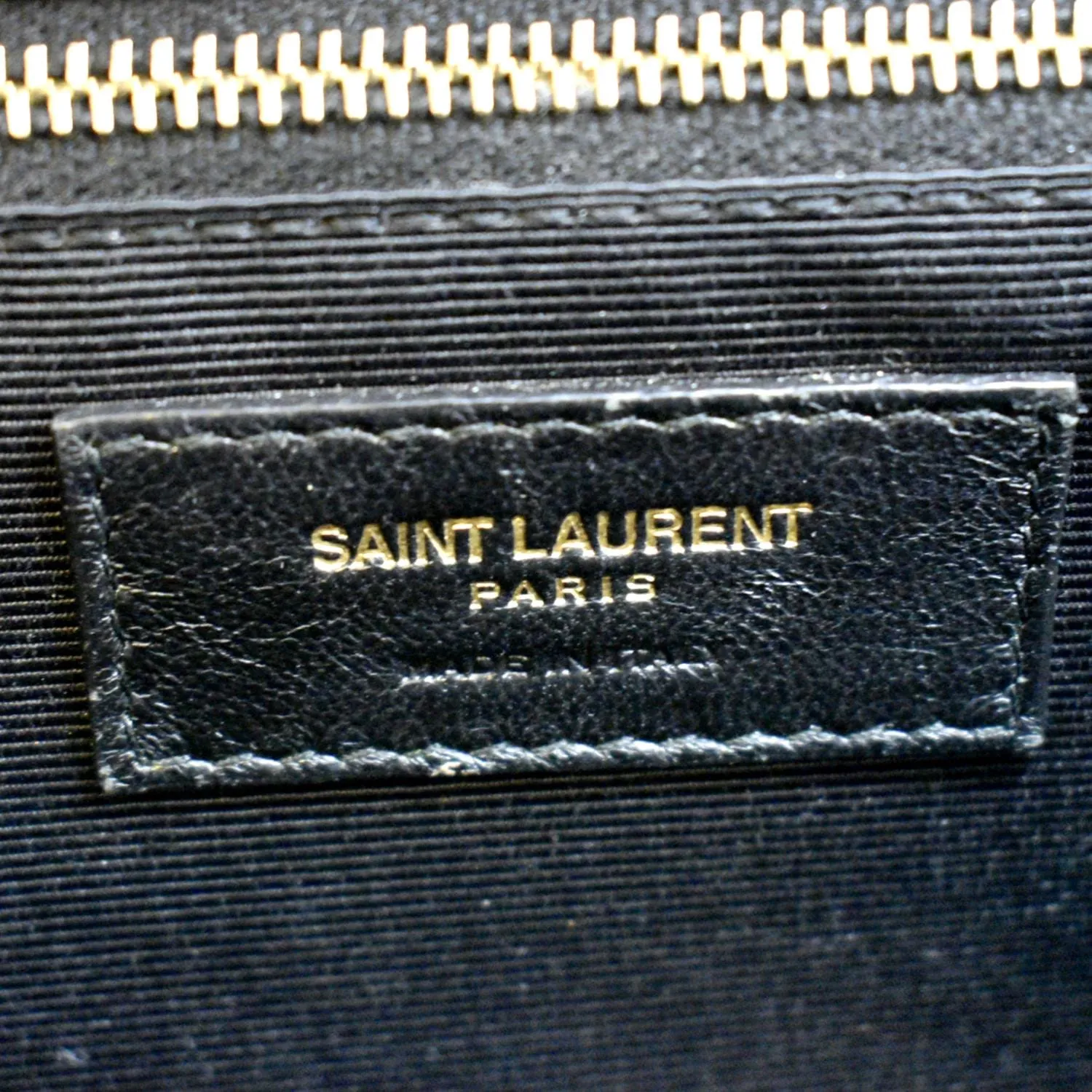 YVES SAINT LAURENT Large Envelope Calfskin Leather Chain Shoulder Bag Black