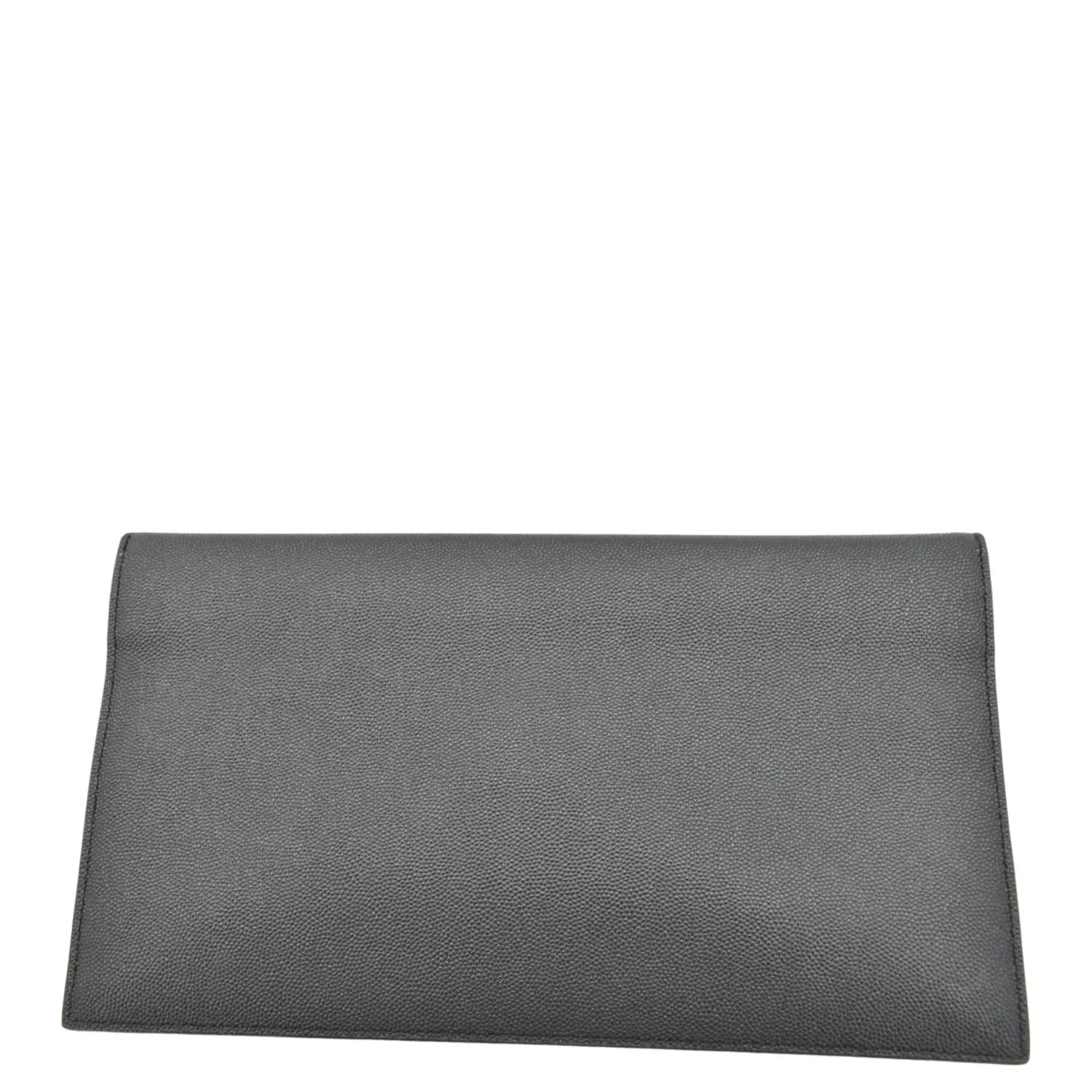 YVES SAINT LAURENT Uptown Envelope Grain De Poudre Leather Clutch Black